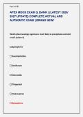 APEX MOCK EXAM Q&period; BANK &vert; &lbrace;LATEST 2026&sol; &NewLine;2027 UPDATE&rcub; COMPLETE ACTUAL AND &NewLine;AUTHENTIC EXAM &vert; BRAND NEW&excl;
