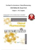 Test Bank For Introductory Clinical Pharmacology&NewLine;12th Edition By Susan Ford &NewLine;Chapter 1 - 54 &vert; Complete&NewLine;