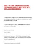 BHIS 410 - FINAL EXAM &lbrack;PROCESS AND NEEDS ASSESSMENT&rsqb; QUESTIONS WITH 100&percnt; VERIFIED ANSWERS