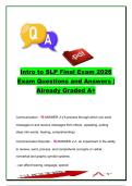 Intro to SLP Final Exam 2026 &vert; 450&plus; Exam Questions & Answers &vert; Aphasia&comma; Dysphagia&comma; AAC&comma; Speech Sound Disorders & Language Development &vert; Introduction to Speech-Language Pathology