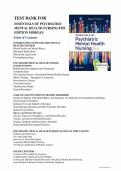 Test bank for Essentials of Psychiatric Mental Health Nursing&colon; Concepts of Care in Evidence-Based Practice Paperback &ndash; 30 October 2019 all pages fully covered with test questions and answers graded A&plus;