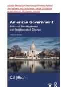 Solution Manual for American Government Political&NewLine;Development and Institutional Change 12th Edition&NewLine;By Cal Jillson  &vert;ISBN-13 &rlm; &colon; &lrm; 978-1032293967 &vert; All 21 Chapters Included