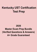 Kentucky UST Certification Test Prep Questions and Answers PDF Study Guide