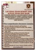 LAT Final Exam &ndash; Newest 2026 Actual Exam Test Bank &vert; 2 Versions &lpar;Version A & B&rpar; with Complete 500 Real Exam Questions & Correct Verified Answers &ndash; Already Graded A&plus; &vert; AALAS Laboratory Animal Technician Certification Exam Prep &lpar;Most Recent&excl;&excl;&rpar; &ndash; Complete A&plus;