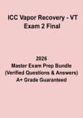 ICC Vapor Recovery &lpar;VT&rpar; Exam 2 Final Questions and Answers PDF Study Guide