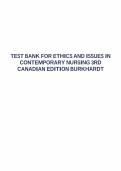 Test Bank For Ethics and Issues in Contemporary Nursing 3rd Edition by Margaret A&period; Burkhardt 