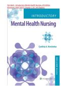 Test Bank - Introductory Mental Health Nursing&comma; 5th Edition&NewLine;&lpar;Kincheloe&comma;2026 2027&rpar;&comma; Chapter 1-19 &vert; All Chapters 
