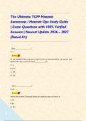 The Ultimate TCFP Hazmat Awareness &sol; Hazmat Ops Study Guide &vert; Exam Questions with 100&percnt; Verified Answers &vert; Newest Update 2026 &ndash; 2027 &lpar;Rated A&plus;&rpar;&NewLine; &NewLine;  