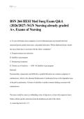 BSN 266 HESI Med Surg Exam Q&A &NewLine;&lpar;2026&sol;2027&rpar; NGN Nursing already graded &NewLine;A&plus;&comma; Exams of Nursing