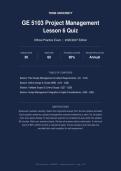 GE 5103 Lesson 6 Quiz 2026&sol;2027 Edition &vert; Complete Exam-Style Questions &vert; 100&percnt; Verified &ndash; Detailed Rationales &ndash; Pass Guaranteed &ndash; A&plus; Graded&NewLine;&NewLine;