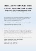 HSPA &vert; IAHCSMM CRCST Actual Exam  2026&sol;2027 &vert; Newly Released &vert; 150 Real Q&A &vert; Guaranteed Pass - A&plus; Graded&NewLine;&NewLine;