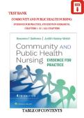 COMMUNITY AND PUBLIC HEALTH NURSING&colon; EVIDENCE FOR PRACTICE&comma; 4TH EDITION &lpar;DEMARCO&rpar; &ndash; COMPLETE TEST BANK FOR CHAPTERS 1&ndash;25 WITH PRACTICE QUESTIONS AND ANSWER EXPLANATIONS