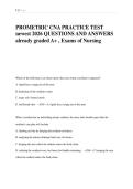 PROMETRIC CNA PRACTICE TEST &NewLine;newest 2026 QUESTIONS AND ANSWERS &NewLine;already graded A&plus; &comma; Exams of Nursing
