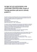 NCSBN NCLEX QUESTIONS AND &NewLine;ANSWERS UPDATED 2026&comma; Exams of &NewLine;Nursing questions and answers already &NewLine;graded A&plus;