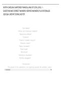 NORTH CAROLINA CHARTERED FINANCIAL ANALYST &lpar;CFA&rpar; LEVEL 1 &ndash;&NewLine;QUESTIONS AND CORRECT ANSWERS &lpar;VERIFIED ANSWERS&rpar; PLUS RATIONALES&NewLine;2026 Q&A &vert; INSTANT DOWNLOAD PDF&period;