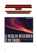TEST BANK for Introduction to Health Research &NewLine;Methods&colon; A Practical Guide 3rd Edition by Kathryn &NewLine;H&period; Jacobsen &NewLine;All Chapters Covered 1-42 & Exams&vert; Verified Questions 