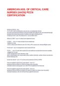 AMERICAN ASS&period; OF CRITICAL CARE NURSES &lpar;AACN&rpar; PCCN CERTIFICATION