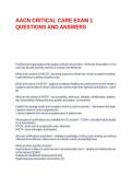AACN CRITICAL CARE EXAM 1 QUESTIONS AND ANSWERS&period;