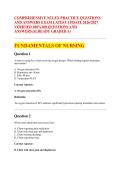 COMPREHENSIVE NCLEX PRACTICE QUESTIONS &NewLine;AND ANSWERS EXAM LATEST UPDATE 2026&sol;2027 &NewLine;VERIFIED 100&percnt;100 QUESTIONS AND &NewLine;ANSWERS&vert;ALREADY GRADED A&plus; 