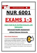 NUR 6001 Exams 1&ndash;3 &ndash; Advanced Health Assessment &ndash; &lpar;2026&rpar; Actual Questions & Answers &lpar;WPU&rpar;