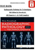 Test Bank Radiographic Pathology for Technologists 8th Edition Full Chapters 1-12 by Nina Kowalczyk ISBN 9780323566711 A&plus;&NewLine;