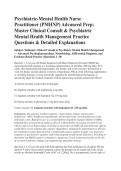 Psychiatric-Mental Health Nurse Practitioner &lpar;PMHNP&rpar; Advanced Prep&colon; &NewLine;Master Clinical Consult & Psychiatric &NewLine;Mental Health Management Practice &NewLine;Questions & Detailed Explanations &NewLine;