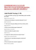 COMPREHENSIVE NCLEX-RN &NewLine;PRACTICE EXAM WITH 200 Questions &NewLine;and Answers ALREADY GRADED A&plus; 