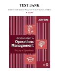 Test Bank for An Introduction to Operations Management&colon; The Joy of Operations 1st Edition by Ajay Das&comma; Chapter 1-13 &vert; All Chapters