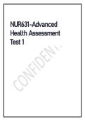 NUR631-Advanced Health Assessment Test 1 latest&period;pdf