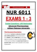 NUR 6011 Exams 1&ndash;3 &ndash; Advanced Pharmacology &ndash; &lpar;2026&rpar; Actual Questions & Answers &lpar;WPU&rpar;