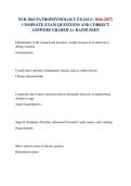NUR 2063 PATHOPHYSIOLOGY EXAM 2 &lpar; 2026-2027&rpar; COMPLETE EXAM QUESTIONS AND CORRECT ANSWERS GRADED A&plus; RASMUSSEN