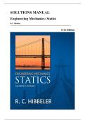 Solutions Manual &mdash; Engineering Mechanics&colon; Statics&comma; 11th Edition &lpar;Hibbeler&comma; 2006&rpar;&comma; Chapters 1-11 &vert; All Chapters Covered
