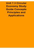 Unit 7&period;3 Circular Economy Study Guide Concepts Principles and Applications Questions and Answers PDF 2025&sol; 2026 with Solution