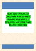 NURS 6660 FINAL EXAM QUESTIONS WITH CORRECT ANSWERS REVIEW LATEST 2026-2027&sol; NURS 6660 FINAL PRACTICE TEST 2026