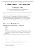 ALPP Certified Lactation Counselor &lpar;CLC&rpar; Exam Prep 2026&sol;2027 &ndash; 100 Questions with Correct Answers and Evidence-Based Rationales