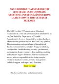 NYC CERTIFIED IT ADMINISTRATOR &NewLine;&lpar;DATABASE&rpar; EXAM COMPLETE &NewLine;QUESTIONS AND DETAILED SOLUTIONS &NewLine;LATEST UPDATE THIS YEAR-JUST &NewLine;RELEASED 
