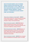 ANCC PSYCHIATRIC-MENTAL HEALTH NURSING &NewLine;&lpar;PMH-BC&rpar; CERTIFICATION EXAM GUIDE &vert;&vert; MOST &NewLine;RECENT EXAM 2026-2027  ACTUAL COMPLETE 140  &NewLine;REAL EXAM QUESTIONS AND CORRECT DETAILED &NewLine;ANSWERS &lpar;VERIFIED ANSWERS&rpar; &vert; ALREADY &NewLine;GRADED A&plus; &vert; GUARANTEED SUCCESS&excl;&excl; NEWEST   