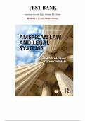 American Law and Legal Systems 8th Edition &mdash; by James V&period; V&period; Calvi&comma; Susan Coleman &mdash; Complete Test Bank &lpar;All Chapters&rpar;