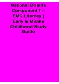 National Boards Component 1 EMC Literacy Early and Middle Childhood Study Guide Questions and Answers PDF 2025&sol; 2026 with Solution