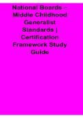 National Boards Middle Childhood Generalist Standards Certification Framework Study Guide Questions and Answers PDF 2025&sol; 2026 with Solution