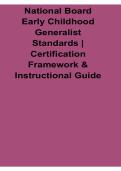 National Board Early Childhood Generalist Standards Certification Framework and Instructional Guide Questions and Answers PDF 2025&sol; 2026 with Solution