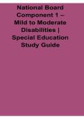 National Board Component 1 Mild to Moderate Disabilities Special Education Study Guide Questions and Answers PDF 2025&sol; 2026 with Solution