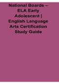 National Boards ELA Early Adolescent English Language Arts Certification Study Guide Questions and Answers PDF 2025&sol; 2026 with Solution