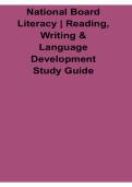 National Board Literacy Reading Writing and Language Development Study Guide Questions and Answers PDF 2025&sol; 2026 with Solution