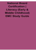 National Board Certification Literacy Early and Middle Childhood EMC Study Guide Questions and Answers PDF 2025&sol; 2026 with Solution