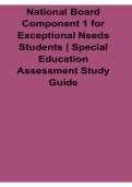 National Board Component 1 for Exceptional Needs Students Special Education Assessment Study Guide Questions and Answers PDF 2025&sol; 2026 with Solution
