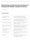 Biotechnology and Genomics&colon; Key Concepts and&NewLine;Techniques for Students- Questions & Answers