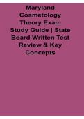 Maryland Cosmetology Theory Exam Study Guide State Board Written Test Review Key Concepts Questions and Answers PDF 2025&sol; 2026 with Solution
