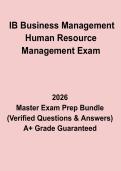 IB Business Management Human Resource Management Exam Questions and Answers PDF Study Guide