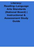 Literacy Reading Language Arts Standards National Board Instructional and Assessment Study Guide Questions and Answers PDF 2025&sol; 2026 with Solution